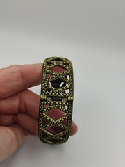 Vintage Heidi Daus Hidden Quartz Watch Bracelet Multicolor Rhinestones Art Deco