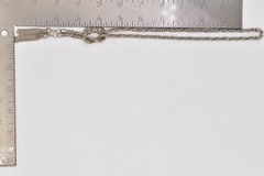 Vintage Silver Rope Knot Tassel Chain Necklace Statement Pendant 1980s BinBE