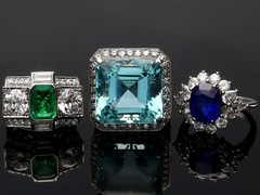 French Art Deco 1.72Ct Emerald and 3.51Ct Diamond Platinum Ring Circa 1935
