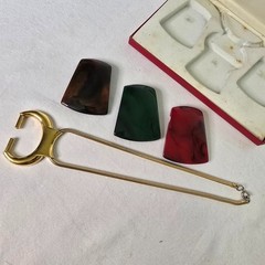 Vintage Lanvin Bijoux Lucite Interchangeable Pendant Necklace in Original Box