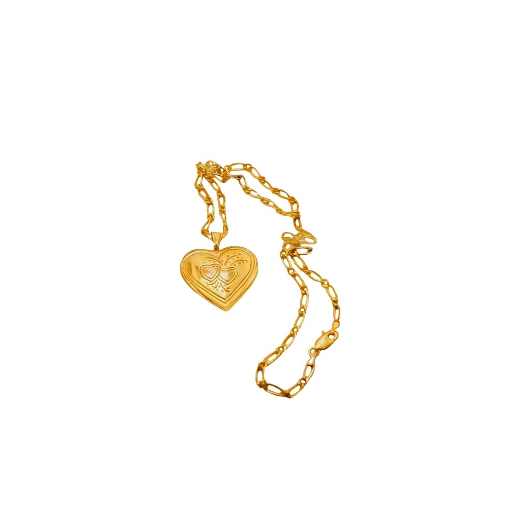 Heart Photo 30 x 25 mm Locket pendant 20 in Chain 1/20 -14K yellow Gold Filled
