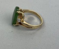Vintage 70s 18kt HGE Gold Plate Aventurine Cocktail Ring 8.75