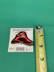 New Vintage Red Enamel Hat Pin Brooch Red Hat Society Fashion Jewelry KG