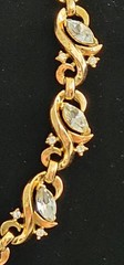 Vintage Trifari crystal gold tone choker necklace good vintage condition 17″.