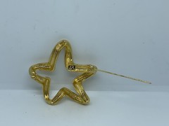 Vintage Lady Remington LR Shiny Smooth Gold-Tone Star Outline Pin Brooch