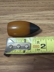 Vintage Butterscotch Amber Bakelite Bullet Shaped 1/2”Threaded Piece (for?)