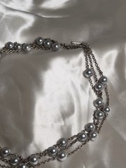 Vintage Signed Carol Lee Faux Pearl Headed Layered Necklace Choker