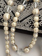 Vintage YSL Yves Saint Laurent Necklace Long Opera Faux Baroque Pearl Choker