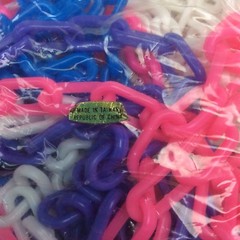 NEW Bell Charm Plastic Link Chain Necklace Costume Deadstock Vintage Retro 1980s