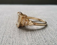 Art Deco Antique Vintage 4.20Ct White Diamond Engagement Ring 14K Yellow Gold FN