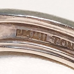 Sz 9.5 VTG Sterling Silver Floral Scroll Band Ring Signed TON & DESIGNER 9.9g