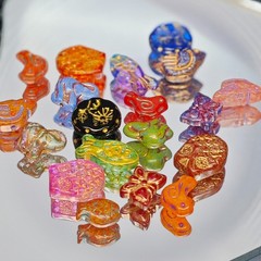 100g Mixed Vintage Style Czech Glass Beads Gold Painted DIY Jewelry Craft