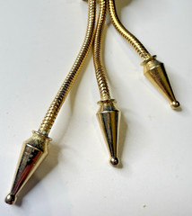 Francois Vintage Gold Tone Triple Coil Leaf Dangle Brooch Pin 4 3/4″ Signed
