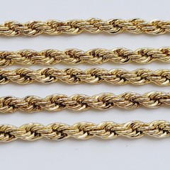 Classic Rope Twist Gold Tone Multi Link Chain Vintage Unisex Necklace 30 Inch