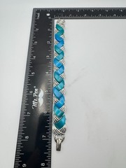 Vintage Coro Bracelet Blue Teal Green Thermoset Chevron Link Mid Century MCM