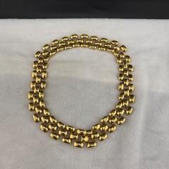 Vintage PEP Erwin Pearl Necklace Gold Tone Collar Signed 16”