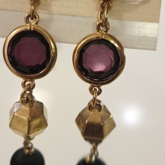 VTG NOS Gold Waterfall Chandelier Clip on Earrings 80 90s Deadstock Runway Lot 6