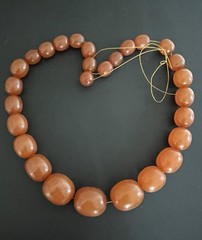 Antique Baltic Graduated Amber Beads Large Butterscotch Egg shaped. 80 Grams!