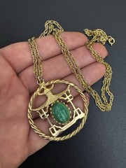 Vintage JULIANA D&E Pagoda Pendant Necklace/1980 Book Piece