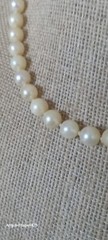 Vtg Cultured Natural Ivory Pearl Individualy Knotted Opera Lenth Pearl Necklace