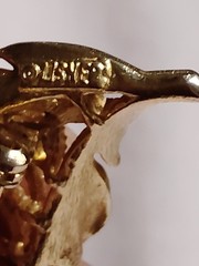 Vintage Signed Lisner Gold Tone Textured Leaf Brooch Vintage Elegant Floral Pin