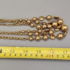 Vintage Liz Claiborne Necklace Three Layered Chain Gold Tone 33″