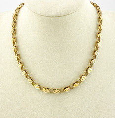 Antique Victorian Gold Filled Book Chain Necklace Locket Clasp 15 Inch