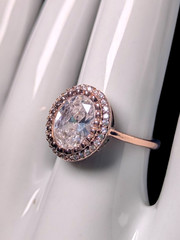 Vintage Inspired Simulated Diamond Solitaire with Simulated Diamond Halo with As