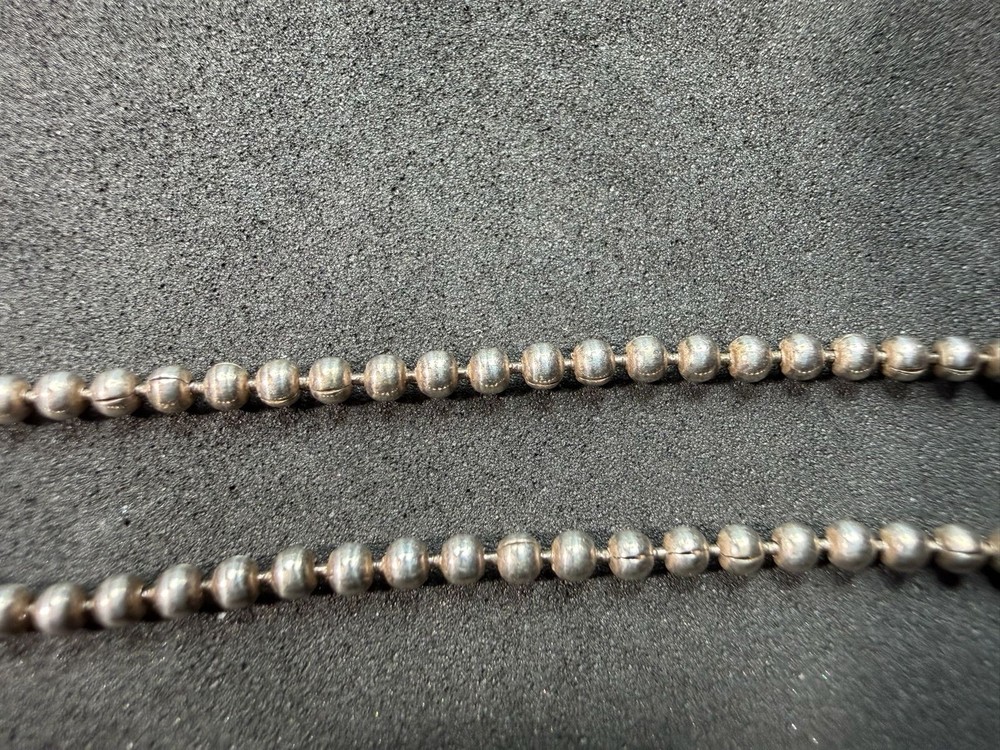 9.73g Vintage Sterling Silver 925 Ball Bead Chain Necklace 24 in M