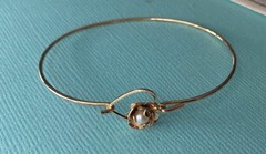Minimalist Bracelet, Heart Bracelet, Cultured Pearl, Rose Bracelet, Minimal B179