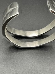 Vintage Sterling Silver Cuff Bracelet RSW Marked Heavy 61.59g Modernist