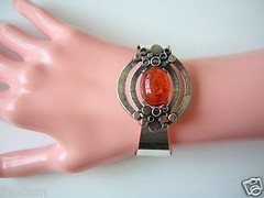925 Sterling Silver Amber Bracelet Honey Theodor Klotz Teka Amber 23.7 G