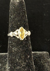 VTG STERLING SILVER 925 Marquise Bezel Set Lemon Quartz Ring Size 6.25 – 2.0G
