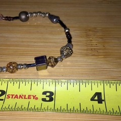 Vintage Multi-Color Beaded Stretch Bracelet Mixed Metal Glass Acrylic Beads