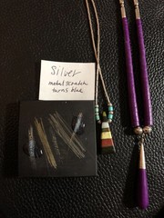 Vintage Native American Purple Sugilite Necklace Liquid Silver Navajo 925 6110