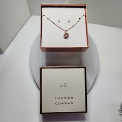Vintage Knot Pendant Rose Goldtone 16″ Necklace Stud Earrings Lauren Conrad NEW
