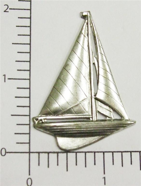 46394 Matte Silver Oxidized Victorian Sailboat Jewelry Finding