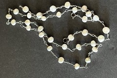 Vintage 90’s y2k Era Baroque Pearl Set Station 17” Necklace & Bracelet 2pc