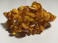 110g VINTAGE CHUNKY EGG YOLK BALTIC HONEY AMBER RAW NUGGET NECKLACE LONG 34”