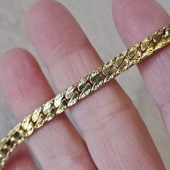 VTG Gold Plated Flat Chain Necklace 18 Inches Classic 5 mm Gift For Her