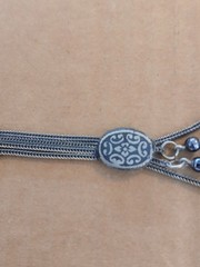 Vintage 900 coin Silver And Black Onyx Middle Eastern/Turkish Bracelet 7″
