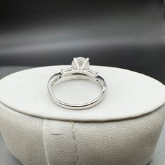 Vintage Silver Tone CZ Engagement Band Wedding Set Ornate Cocktail Ring Size 8.5