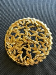 Vintage Bold Clip Earrings Chunky Runway Statement Gold Tone Button Textured 80s
