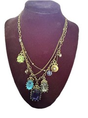 Vintage-style multi-strand charm necklace 16 Inches
