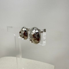 Trifari Rhinestone Domed Round Star Earrings Vintage Silver Tone Celestial