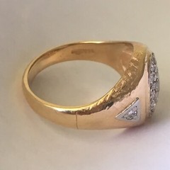 14 Karat Gold Art Deco Silver topped Hallmarked ring circa 1930s