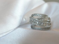 Sterling Silver 925 Multi Row Baguette CZ Highway Ross Simons Ring Size 6