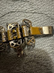 Vintage Silver Tone Florenza 7” Bracelet, Devil Viking Character