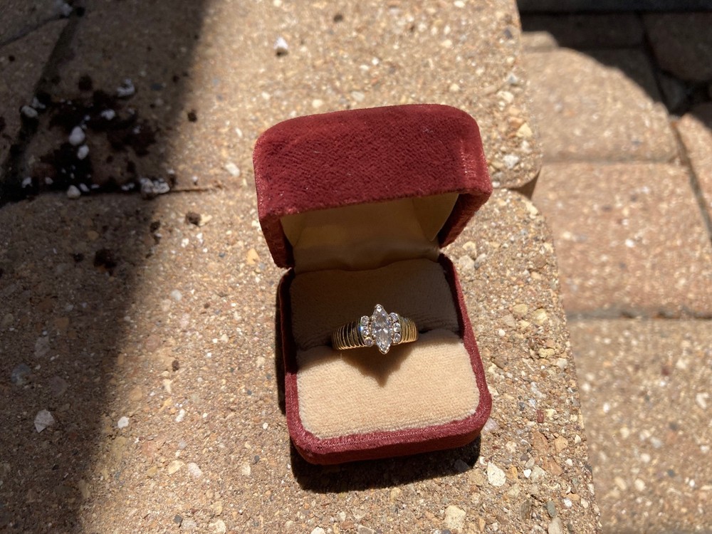 Vintage 18K Gold Marquise Diamond Ring – 1.00 TW Original Bill of Sale/Box