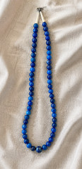 Vintage Southwestern Blue Lapis Sodalite Natural Stone Graduated Bead Necklace